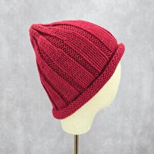 C.C Exclusives‎ Red Crochet Knit Bucket Cap Hat Fun VTG Y2K Funky Beanie